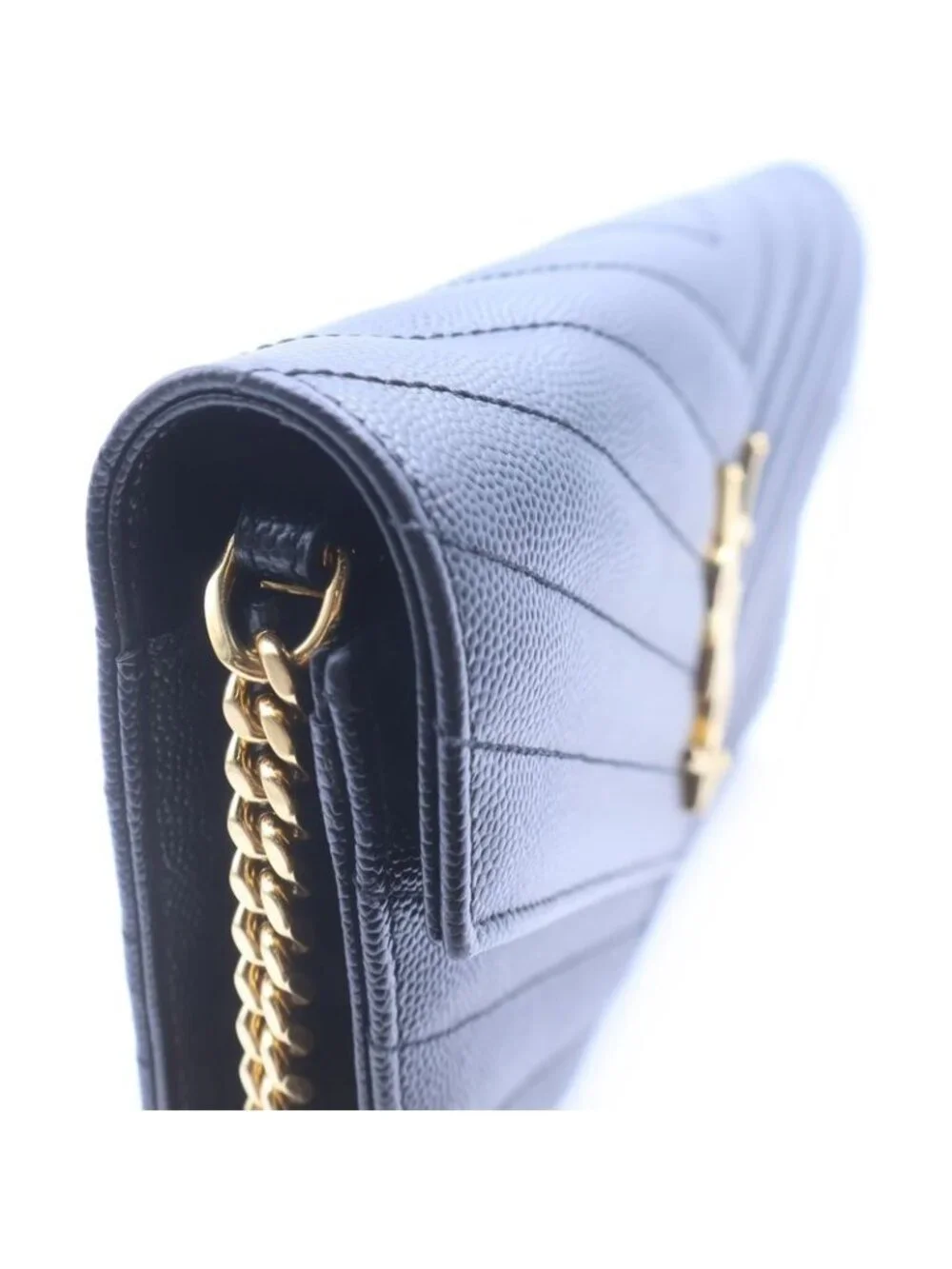 ★SOLD★ Saint Laurent Paris Envelope Chain Wallet Black Leather - Picture 5 of 6